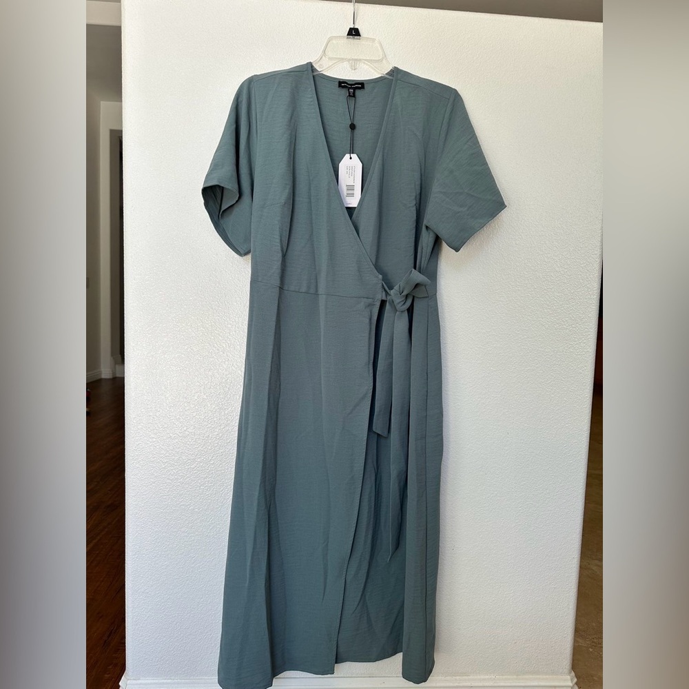 Universal Standard Slate Green Wrap Dress
